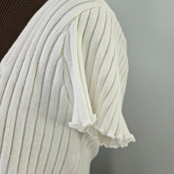 Cotton:On Bolero Style Ribbed Off-White Shrug Sweater, Size M - Picture 3 of 6